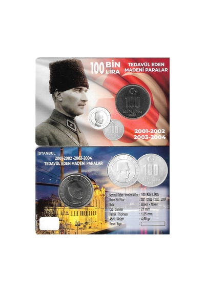 2001 Yılı Tedavül 100 Bin Türk Lirası Özel Kitinde