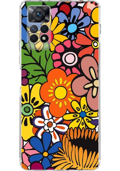 Xiaomi Redmi Note 11 Pro İle Uyumlu Retro Color 2 Kamera Korumalı Şeffaf Kılıf Şeffaf