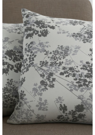 Chevron Bohem Dekoratif Punch Yastık Kırlent Kılıfı 2 Adet 45x45 Hayat Ağacı Gri 45 x 45