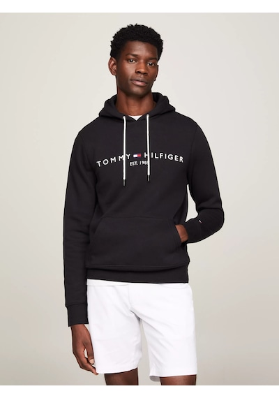 Tommy Hilfiger Erkek Core Tommy Logolu Sweatshirt - Siyah Siyah