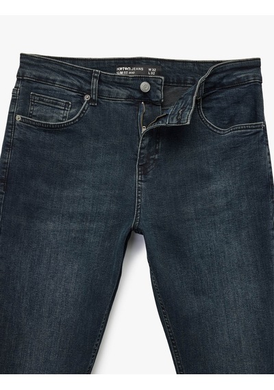 Koton Skinny Fit İndigo Erkek Jean Pantolon 7wam40090nd