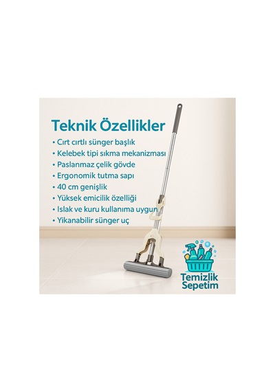 Kelebek Mop - Pratik Temizlik Için Akıllı Çözüm 2 Adet Yedek Mop