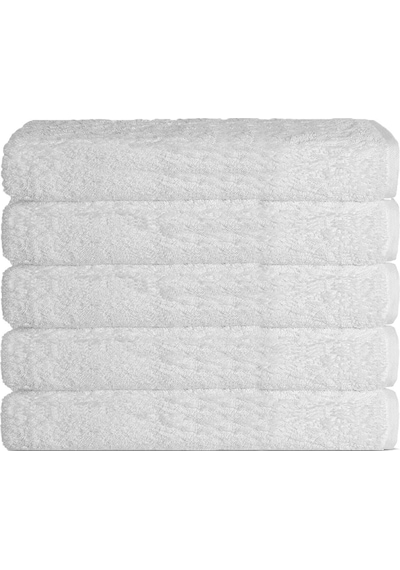 5 Li Otel Banyo Havlusu %100 Pamuklu 90x150 Cm Beyaz 16/1 Aksoft 610 Gr Beyaz