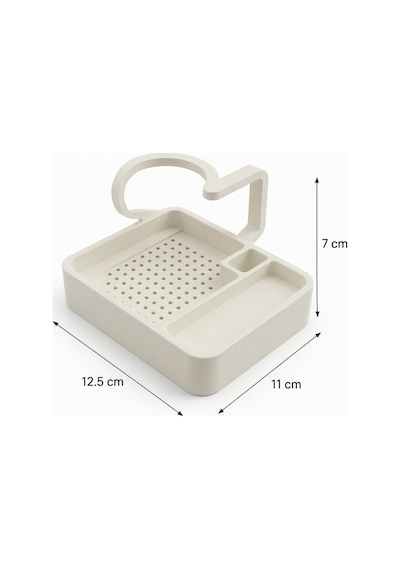 Kahve Sunum Tepsisi Çok Bölmeli Masa Üstü Organizer Kupa Fincan Standı Pla 12.5x11x7 Cm Beyaz