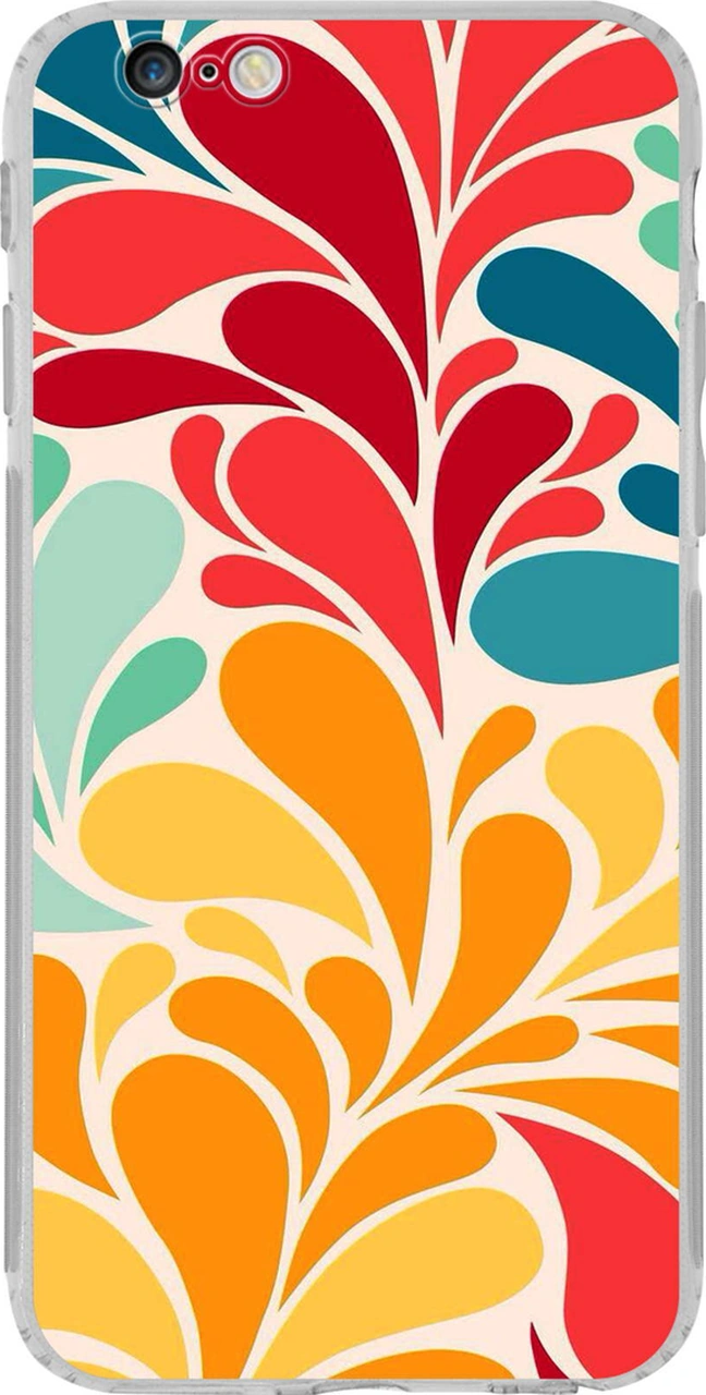 Apple Uyumlu iPhone 6 İle Retro Color 5 Kamera Korumalı Şeffaf Kılıf
