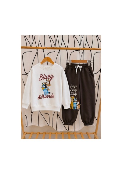 Luccokids Bluey Cocuk Takım Beyaz Beyaz
