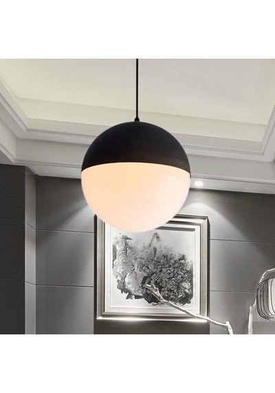 Lambaderler, Avizeler İçin Uyarlanabilir 1 Metre Kablolu 25 Watt 3000k Sarı Ledli Ampul, Led Armatür Beyaz - Siyah