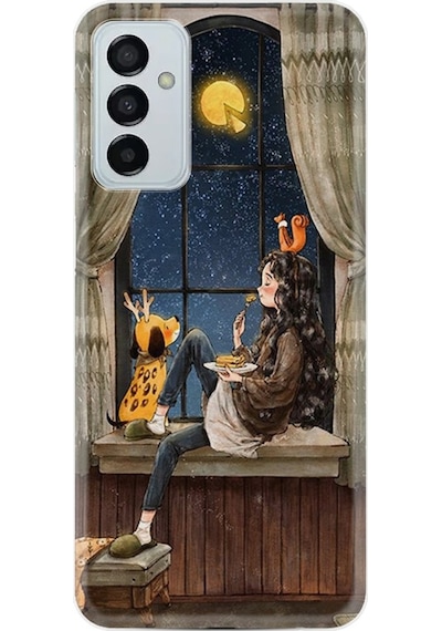 Samsung Uyumlu Galaxy M23 Kilif Resimli Silikon Ananas Camera Glass 1358 538374916