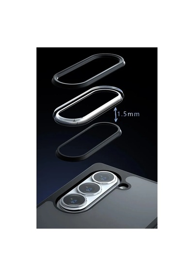 Jenerik Samsung Galaxy Uyumlu Z Fold 5 Kılıf Blur Fold Kapak - Siyah