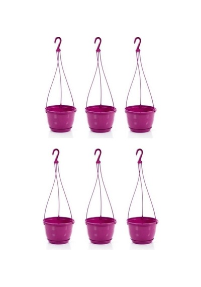 Omnipazar So-sm02 Safir Makrome Askılı Balkon Saksı 3.4 Lt Vişne 6 Adet