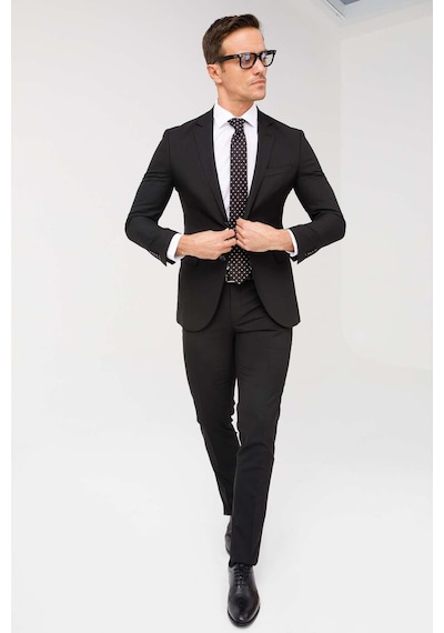 İgs Erkek Siyah Slim Fit Dar Kalıp Klasik Takım Elbise-23992