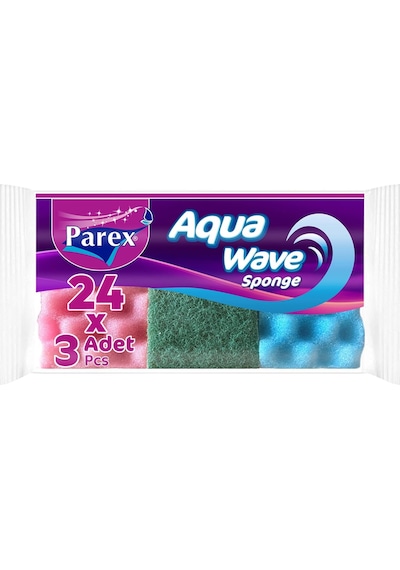 Aquawave 3'lü Bulaşık Süngeri 24'lü Paket