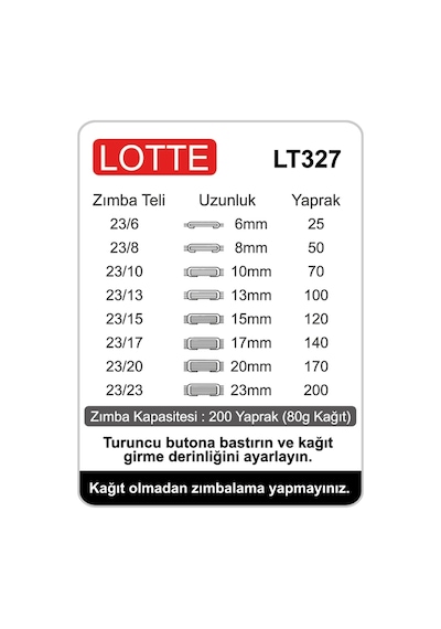 Lotte Zımba Makinesi Arşiv Tipi 200 Yaprak
