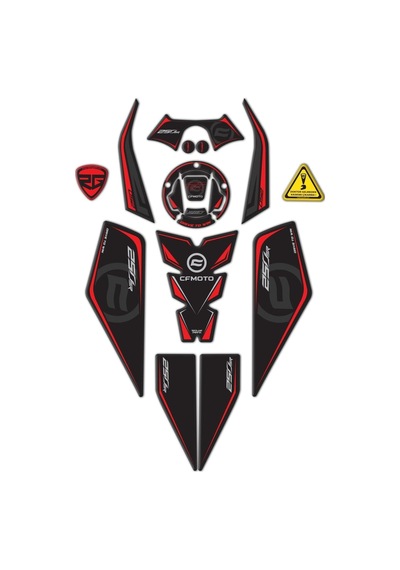 Cf Moto 250 Sr Full Sticker Pad Set Siyah Kırmızı