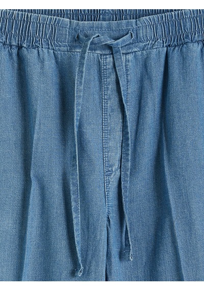 Lcwaıkıkı Classic Mavi Carrot Fit Keten Karışımlı Kadın Jean Pantolon