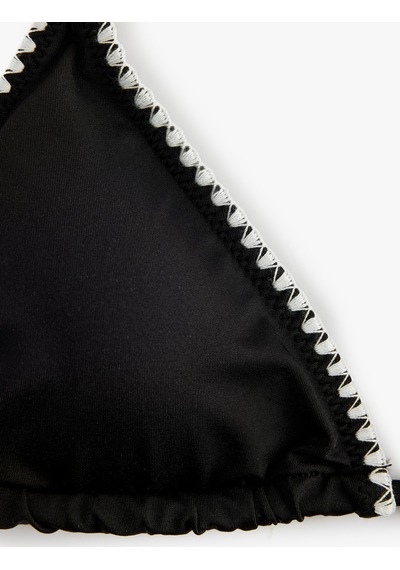 Koton Kroşe Detaylı Üçgen Bikini Üst Siyah 6sak10172mm