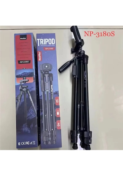 Apple Uyumlu iPhone  12 Pro Max  Np-3180s 129 Cm Tripod Bluetooth Kumandalı Profesyonel Tripod