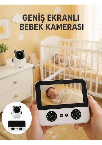 720p Hd Gece Görüşlü Kablosuz Bebek Kamerası İki Yönlü Sesli Yeni Nesil Beyaz