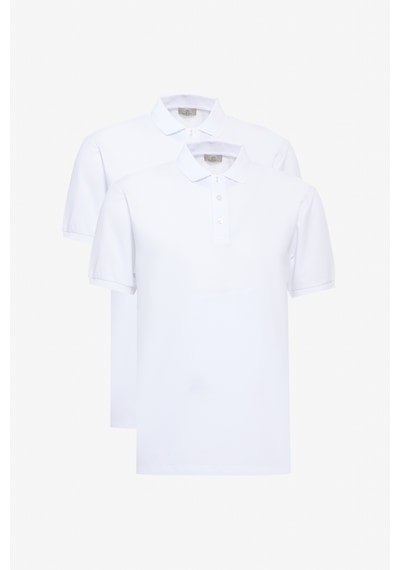 George Henry 2'Li Çekmeyen Pamuklu Kumaş Slim Fit Dar Kesim Kıvrılmaz Polo Yaka Tişört Paketi Beyaz George Henry 2'Li Çekmeyen Pamuklu Kumaş Slim Fit Dar Kesim Kıvrılmaz Polo Yaka Tişört Paketi Beyaz