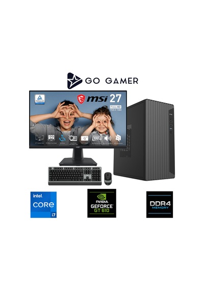 Go Gamer E527D i7-14700F 16 GB 1 TB SSD GT610 27" Free Dos Oem Paket Masaüstü Oyuncu Bilgisayarı