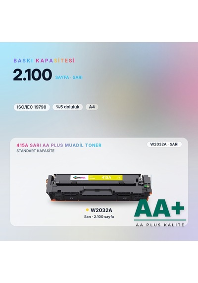 Hp 415a W2032a Sarı Uyumlu Toner Aa Plus / Color Laserjet Pro M454 / M479 Enterprise M455 / M480
