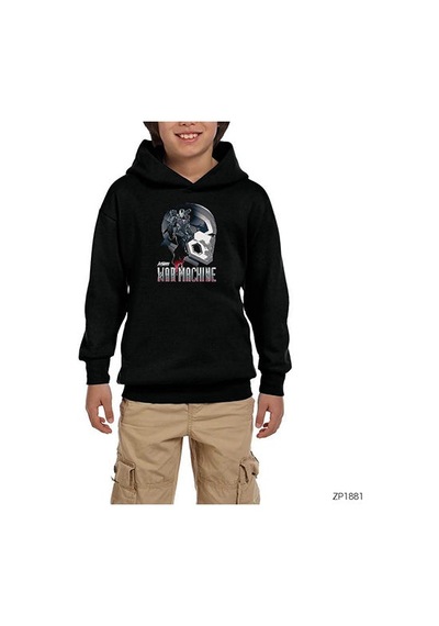Zepplin Giyim Avengers War Machine Siyah Çocuk Kapşonlu Sweatshirt