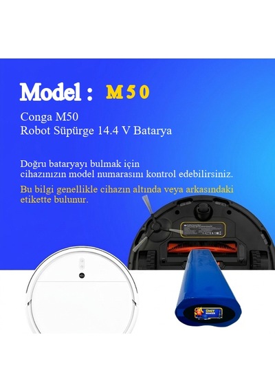Conga M50 Robot Süpürge 5000 Mah Batarya