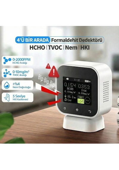 Fnırsı Sfd-02 4'ü 1 Arada Dokunmatik Hava Kalitesi Ölçüm Cihazı