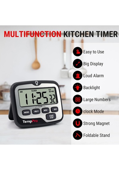 Thermopro Tm01 Dijital Mutfak Zamanlayıcısı, Geri Sayım Ve Kronometre, Ayarlanabilir Sesli Alarm Ve Geniş Arkadan Aydınlatmalı Lcd Ekranlı Manyetik Zamanlayıcı Saat Çok Renkli Thermopro Tm01 Dijital Mutfak Zamanlayıcısı, Geri Sayım Ve Kronometre, Ayarlanabilir Sesli Alarm Ve Geniş Arkadan Aydınlatmalı Lcd Ekranlı Manyetik Zamanlayıcı Saat Çok Renkli