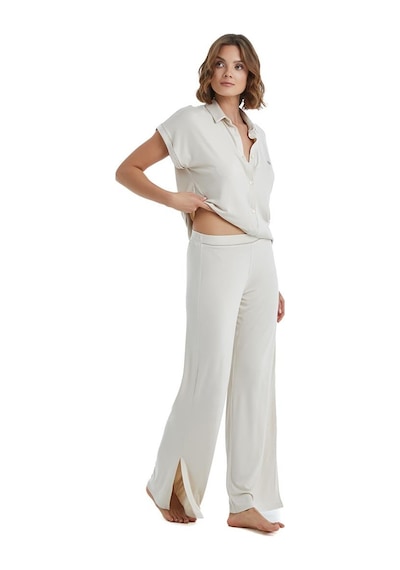 Blackspade Kadın Kısa Kol Önden Düğmeli Bej Pijama Takımı C9t7n3o15- 001