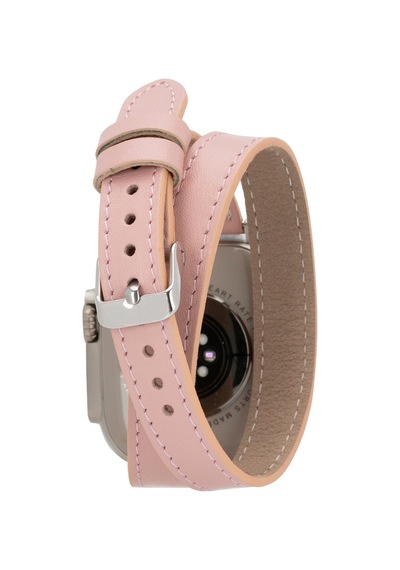 Alpıne Slim Double Tour Blush Pink Hakiki Deri Apple Uyumlu Watch Kordonu - 44/45/46/49mm