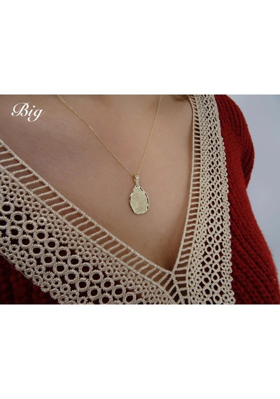 Kahveci.store Kişiye Özel Altın Parmak İzli Gravürlü Kolye 22