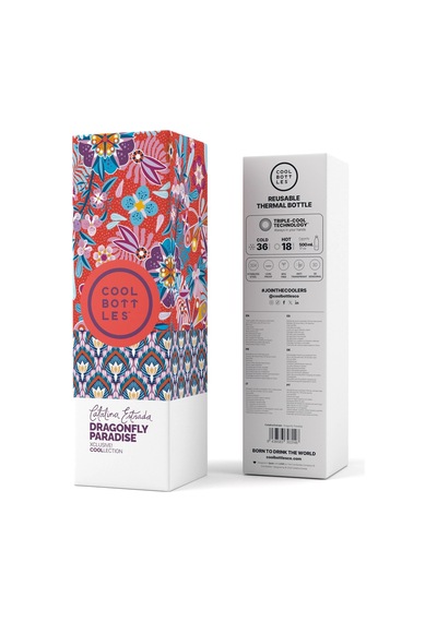 Cool Bottles The Bolttle Dragonfly Paradise Termos Matara 500 Ml Çok Renkli