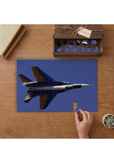 Avcı Uçağı - Mig-29 Tasarımı 240 Parça Ahşap Puzzle Ahşap Kutuda Mpy20002