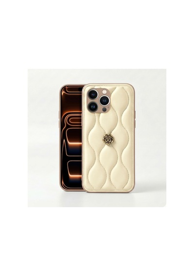 Apple İphone 14 Pro Max Uyumlu Kılıf Zebana Camellia Deri Kılıf Bej
