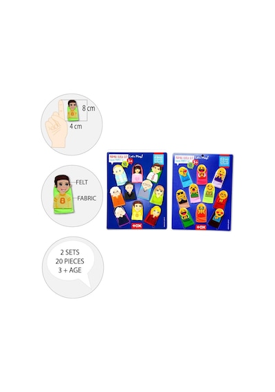 2 Set - 20 Parça Tox Emojiler Ve Aile Bireyleri Parmak Kukla T106