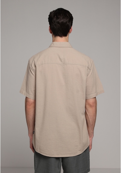 Colin's Colins Regular Fit Shirt Neck Düz Erkek Bej Kısa Kol Gömlek Cl1083096 Q1.v1 Beı