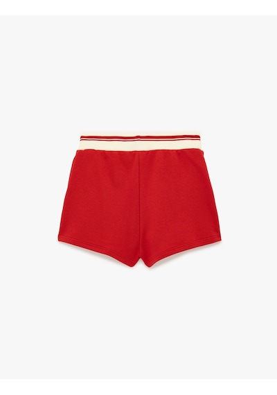 Koton Pamuk Karışımlı Beli Bağcıklı Biyeli Baskılı Mini Şort Kırmızı 6sal40117ık Koton Pamuk Karışımlı Beli Bağcıklı Biyeli Baskılı Mini Şort Kırmızı 6sal40117ık