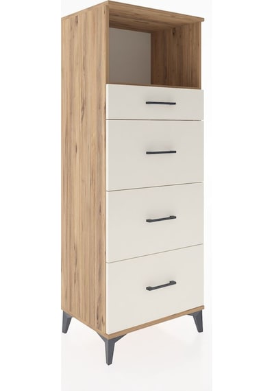 Hyperion Dolap Tek Raflı 4 Çekmeceli 60x44x163 Çam-aytaşı Çam