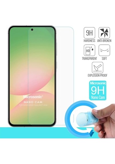 Glass Cam Ekran A56 İle Uyumlu Ekran - Şeffaf
