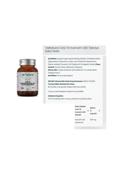 Koenzim Q10 200 Mg 30 Yumuşak Kapsül + Selenyum 90 Tablet Seti