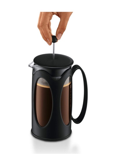 Kenya Kahve Hazırlayıcı French Press Sistemi, Kalıcı Paslanmaz Çelik Filtre Siyah, Siyah, 0,35l Çok Renkli
