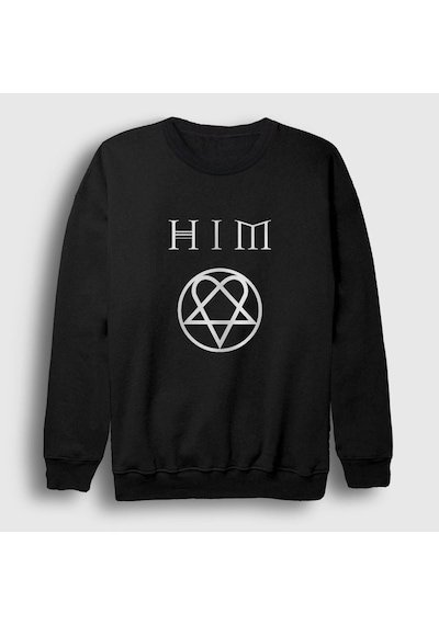 Presmono Unisex Logo Him Sweatshirt Siyah