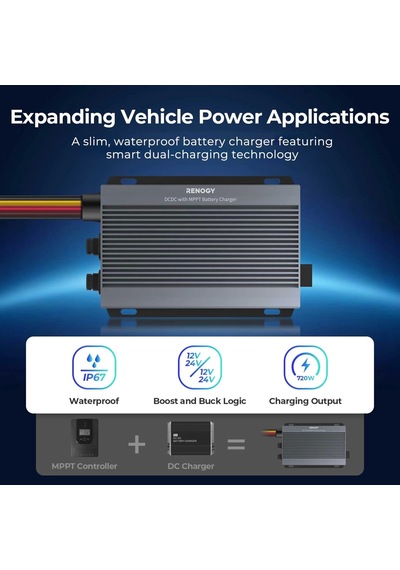 Renogy 12v/24v Ip67 50a Mppt Şarj Kontrol Cihazı Ve Dc-dc Şarj Cihazı