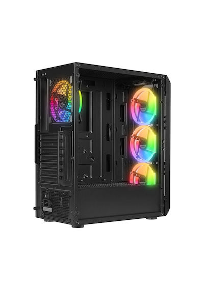 Everest X-Racer Peak 600W Temperli Camlı 4x12 CM Rgb Fan Mid-Tower Gaming Oyuncu Kasası