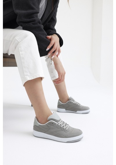 Tonny Black Rahat Kalıp Termo Taban Bağcıklı Spor Ayakkabı Unisex Gri Ayakkabı Tba108