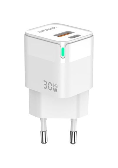 Qbic Pd 30watt Gan Hızlı Şarj Aleti, A + C Girişli, Beyaz