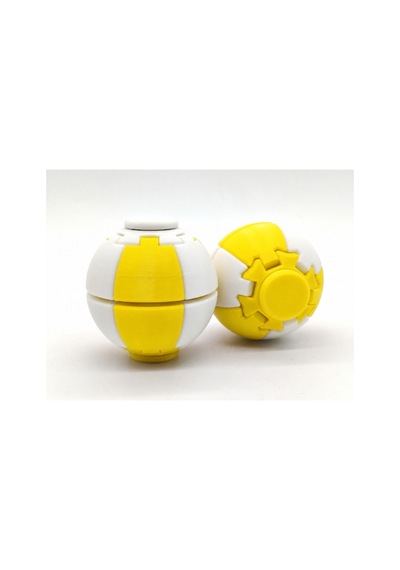 Alvera Press Küresi 3d Baskı Dönüşen Mekanik Fidget Stres Oyuncağı-sarı-beyaz