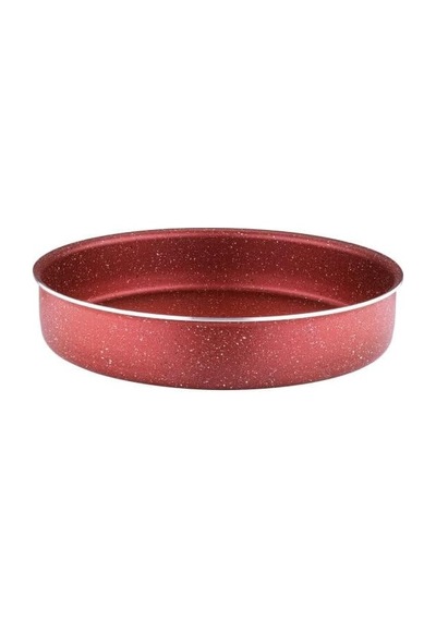 30 Cm Granit Yuvarlak Fırın Tepsisi - Kırmızı Çok Renkli