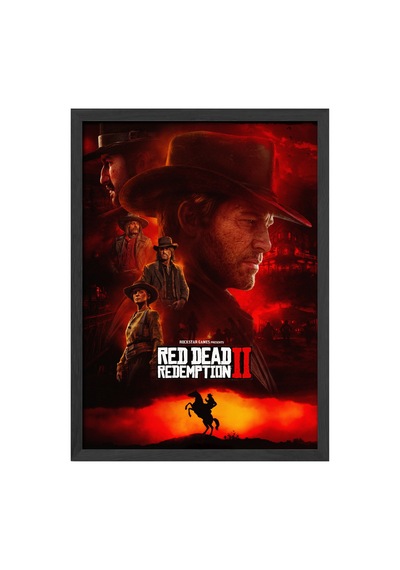 Red Dead Redemption 2 Siyah Ahşap Çerçeveli Poster, Dekoratif Oyun Duvar Tablosu